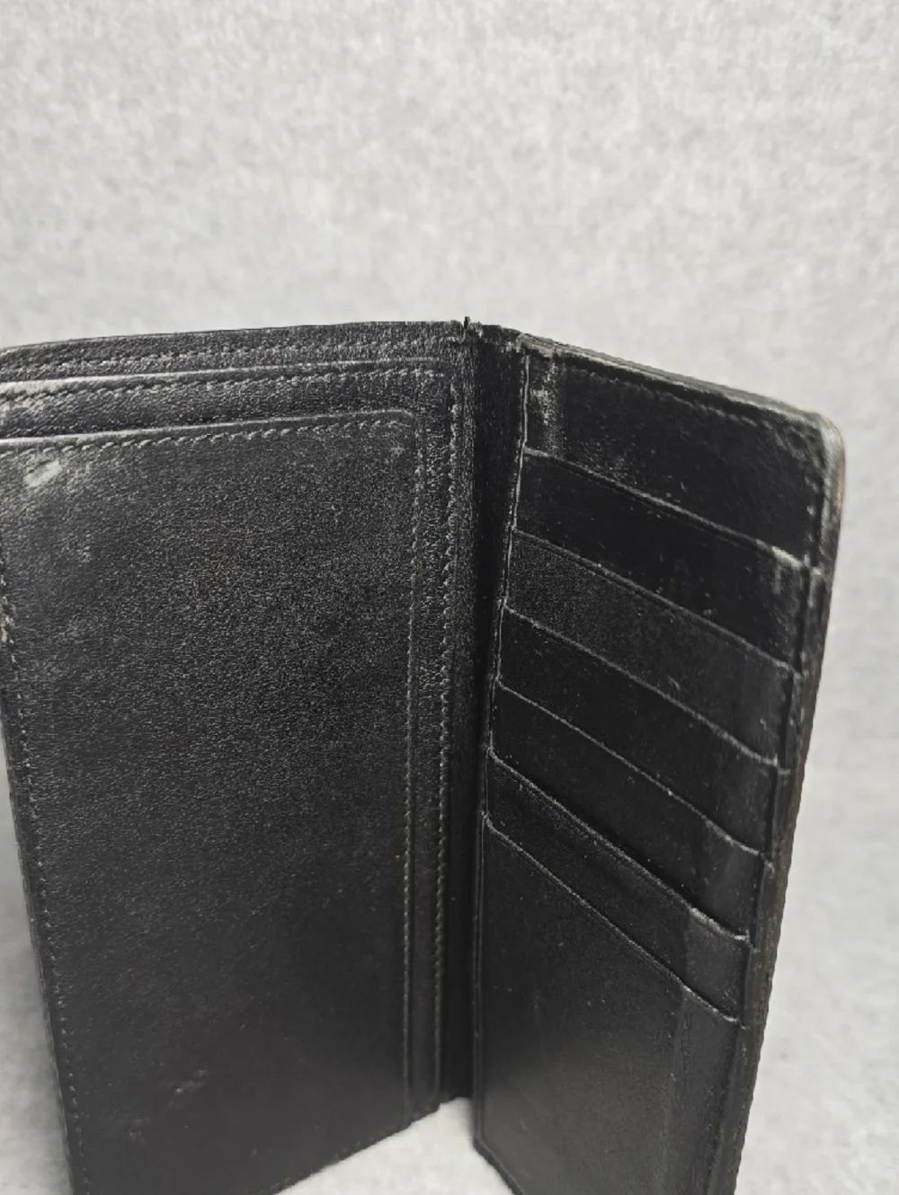 Gucci Guccissima Black Embossed GG Leather Long Wallet Vintage